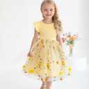 Sinhoon Toddler Girl Tulle Dress Summer Ruffle Sleeveless Baby Girl Fashion Casual Dresses 4Y (Yellow)