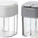 2 Pcs 4 in 1 Spice Container, Spice Dispensers Salt and Pepper Shaker, Portable Seasoning Condiment Kit for Home, Restaurant, Camping, Travel, BBQ, Picnic