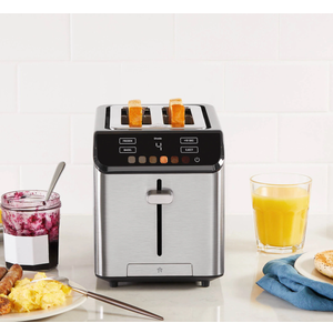 Chefman Smart Touch 2 Slice Digital Toaster, 6 Shade Settings, Crumb Tray - Stainless Steel