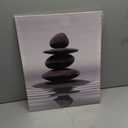 LZIMU Black and White Zen Wall Art Stones in Water Pictures Print on Canvas for Bathroom Yoga Meditation Spa Room Living Room Bedroom Wall Decorations Framed (Zen-1, 16"x20" (40x50cm))