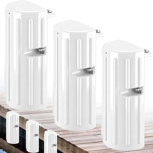 Dock Fenders Bumpers,Boat Dock Bumpers for Edge or Side,Marine Fender Guard Vertical Protection,Soft Durable Construction,Includes Mounting Hardware,3 PackWhite