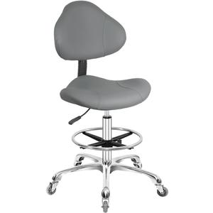 Rolling Swivel Drafting Chair Adjustable Heavy Duty (400lbs) Lumbar Support Task Chair for Home Desk Studio Design Lab(Grey), Triangular Back