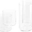 Fable Glassware Set - Includes 4 Tall Glasses and 4 Short Glasses - Lightweight, Dishwasher Safe, Glass Cups Bundle