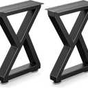 16" Metal Bench, Desk and Coffee Table Legs, Heavy Duty Furniture Legs, Black End Table Legs (H16 x W11.8, Set of 2) (16" Z-Type)
