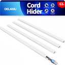 Delamu Cord Hider Wall, 63in Cord Covers for 1 Wire on Wall, Premium Cable Hider Wire Covers for Cords, Self-Adhesive Cable Cover Management, Easy Set-up Wires Hiders for TV, W0.55 H0.4in, White