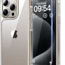 TAURI 3 in 1 for iPhone 15 Pro Case Clear, [Yellowing Resistant] with 2X Screen Protector, [Military-Grade Protection] Slim Shockproof Phone Case for iPhone 15 Pro 6.1 inch