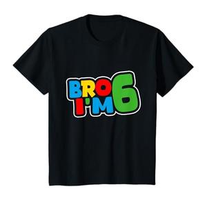 Kids 6th Birthday Shirt Boy Bro I’m 6 Year Old Four Party T-Shirt, M
