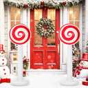 2 Pcs Christmas Inflatable Outdoor Decorations 4 FT Christmas Candy Inflatable Column Decoration for Winter Xmas Lawn Yard Garden Home Decor