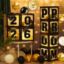Graduation Prom Party Decorations Class of 2026, 8 Pcs Silver Balloon Boxes with Letters Cards, Graduation Prom Party Supplies Decor for College High School Congrats Grad Send Off Ceremony