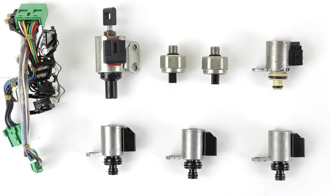 CVT Transmission Solenoid Kit JF011E RE0F10A Fits for Altima Rogue Sentra Caliber Transmission Solenoid Repalce OE 33446-JF011/203452A / 33435J Valve Body Solenoids Kit Replacement Parts