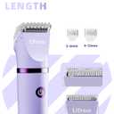 Ufree Bikini Trimmer Electric Razors for Women, Rechargeable Pubic Body Hair Trimmer Electric Shaver for Legs Body Hair, Bikini Shaver IPX7 Waterproof, Gifts for Women, Purple