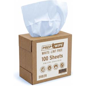 Lint Free Cleaning Towels, Heavy Duty Cleaning Cloths, Lint Free Wipes, Cleaning Cloths for House & Industrial Use, Disposable Cleaning Rags, Pack of 100 Sheets 9" x 17" (White) 26020