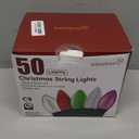 Minetom Vintage C9 LED Christmas Lights Outdoor Warm White, 50 Feet C9 String Lights for Christmas Tree Roofline Holiday Party Indoor Outdoor Garden Patio Backyard Cafe Xmas Decoration, Green Wire