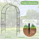 Garden Arch - 87"(H)*47"(L), Rust-Resistant and Sturdy Metal Garden Arbor, Trellis for Climbing Plants Outdoor, Use for Backyard, Patio, Lawn and Wedding Decorations（20MM Pipe）