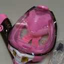 W WSTOO Full Face Snorkel Mask, Dry Top Snorkeling Gear for Adults, 180 Panoramic Foldable Design with Camera Mount, Safe Mouth/Nose Breathing, Anti-Fog & Anti-Leak (Small/Medium, 1 Pack - Transparent/Pink)