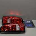 Tail Light Assembly Compatible with 2003 2004 2005 2006 Chevy Silverado 1500 2500 3500 Factory Style Taillights Pickup Rear Brake Lamps OE Replacement, Passenger and Driver Side (Black Border)