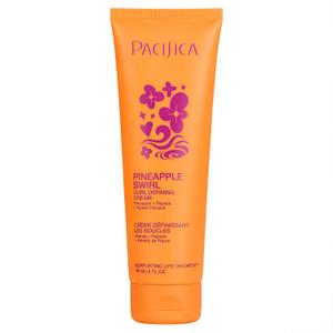 Pacifica Pineapple Swirl Curl Defining Cream Bounce, Frizz Control & Curl Enhancer Styling Cream for Curly Hair & Wavy Hair Coconut Oil & Hyaluronic Acid For No-Crunch Hold Cruelty-Free 4-oz