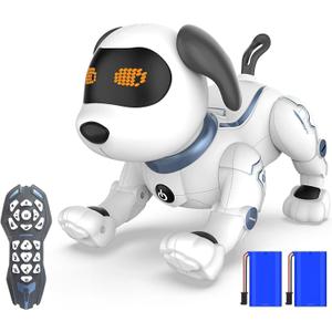 Robot Dog Toys for Kids, Remote Control Stunt Programmable Robot Puppy Toy Dog Interactive with Commands Sing, Dance, Bark, Walk Electronic Pet Dog for Boys Girls Gifts (White)