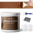 Wood Stain, 16 Oz Water Based Wood Stain and Sealer in One - No Priming, No Top Coat Required, Fast Drying|Low Odor|Non-Toxic, Perfect for Indoor and Outdoor Furniture (Teak with Tools)