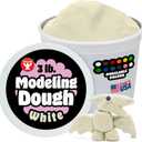 Hygloss Play Modeling Dough for Kids  Safe & Non-Toxic Sensory Dough for Arts and Crafts  3 lb Tub  Play Clay for Toddler Activities, Preschool Classroom Must-Haves  White Color, Unscented