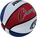 Champion Sports Rubber Junior Basketball, Heavy Duty - Pro Style Basketballs Premium Basketball Equipment, Indoor Outdoor - (Size 5 - Red, White, Blue)