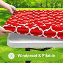 Smiry Picnic Fitted Table Cover, 6 Foot Flannel Backed Vinyl Tablecloth