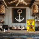 Retro Bar Decor for Man Cave - 8X12 Inch Vintage Football Sign - "Upon Further Review, I'm Going To Need Another Drink" Home Bar Accessories