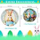 2 x MDDRUIQI Easter Decorations - 40 Pack Easter Plates | Easter Decor - Easter Decorations Indoor Outdoor | Easter Party Decorations Favors Supplies - Easter Table Decor | Easter Basket Stuffers