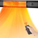 Outdoor Patio Heater with 9 Heat Levels,Wall Mounted Space Heater for Garage Backyard Room Indoor,1500W Fast Electric Infrared Heater with Remote Control,9H Timers,Waterproof,Child Lock