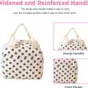 Cute Corduroy Lunch Box for Women, Insulated Leakproof Cooler Lunch Tote Bags for Work Office Travel Picnic, Lightweight Reusable Lunch Bag (White Flower)