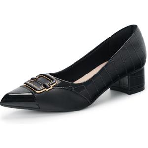 Women Bunion Dress Shoes Orthopedic Loafers Shoes Low Heel Pumps (9, Black)