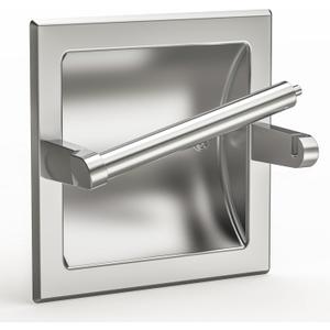 Brushed Nickel Recessed Toilet Paper Holder,Pivoting Toilet Tissue Holder,Made of SUS304 Stainless Steel, in Wall Toilet Paper Holder with Bracket