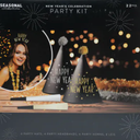 Seasonal Celebrations New Years Eve Black Paper Party Accessory Kit