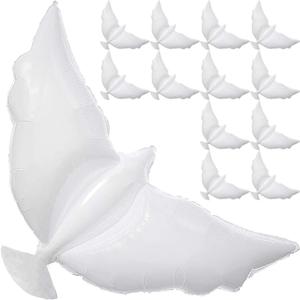 12-Pack Dove Balloons Memorial Release in Sky, Biodegradable White Angel Lanterns Funeral Party Decorations for Loss of Loved One, Celebration of Life Favors, Happy Birthday in Heaven RIP Supplies