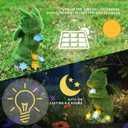 Solar Dragon Statue Garden Decor Green Flocked Resin Figurine with LED Flower Lights, Outdoor Waterproof Lawn Ornament for Patio Lawn Yard Pathway Tree Cute Animal Lover Gift