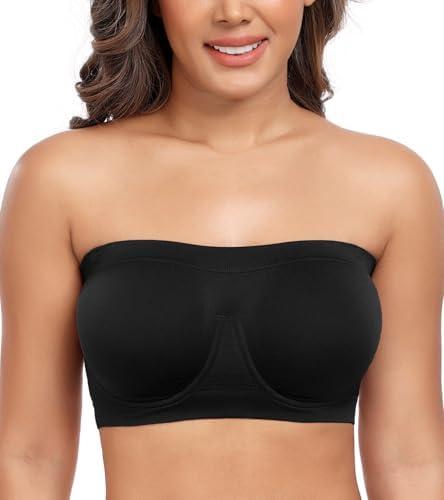 DotVol Women's Underwire Bralette Non Padded Bandeau Tube Top Multiway Bra, Medium