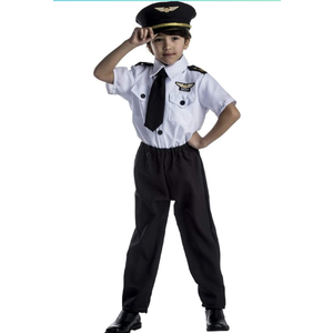 Dress Up America Pilot Costume for Kids - Airline Captain Uniform - Career Day Dress Up for Children Size M