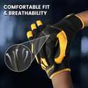 JUMPHIGH Safety Work Gloves, Men's Utility Mechanic Working Gloves for All Purpose, Touchscreen Compatible, Flexible Breathable Fit, Knuckles & Palm (M) (Yellow)