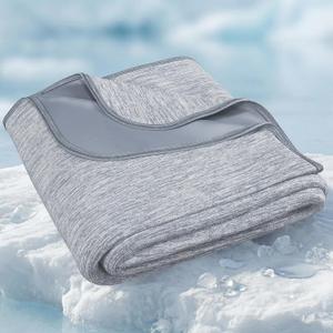 Degrees of Comfort Cooling Blanket for Hot Sleepers Twin Size, Q-Max>0.4 PolarEdge Cold Fabric, Lightweight Summer Cool Blankets for Night Sweats - Grey 90x60