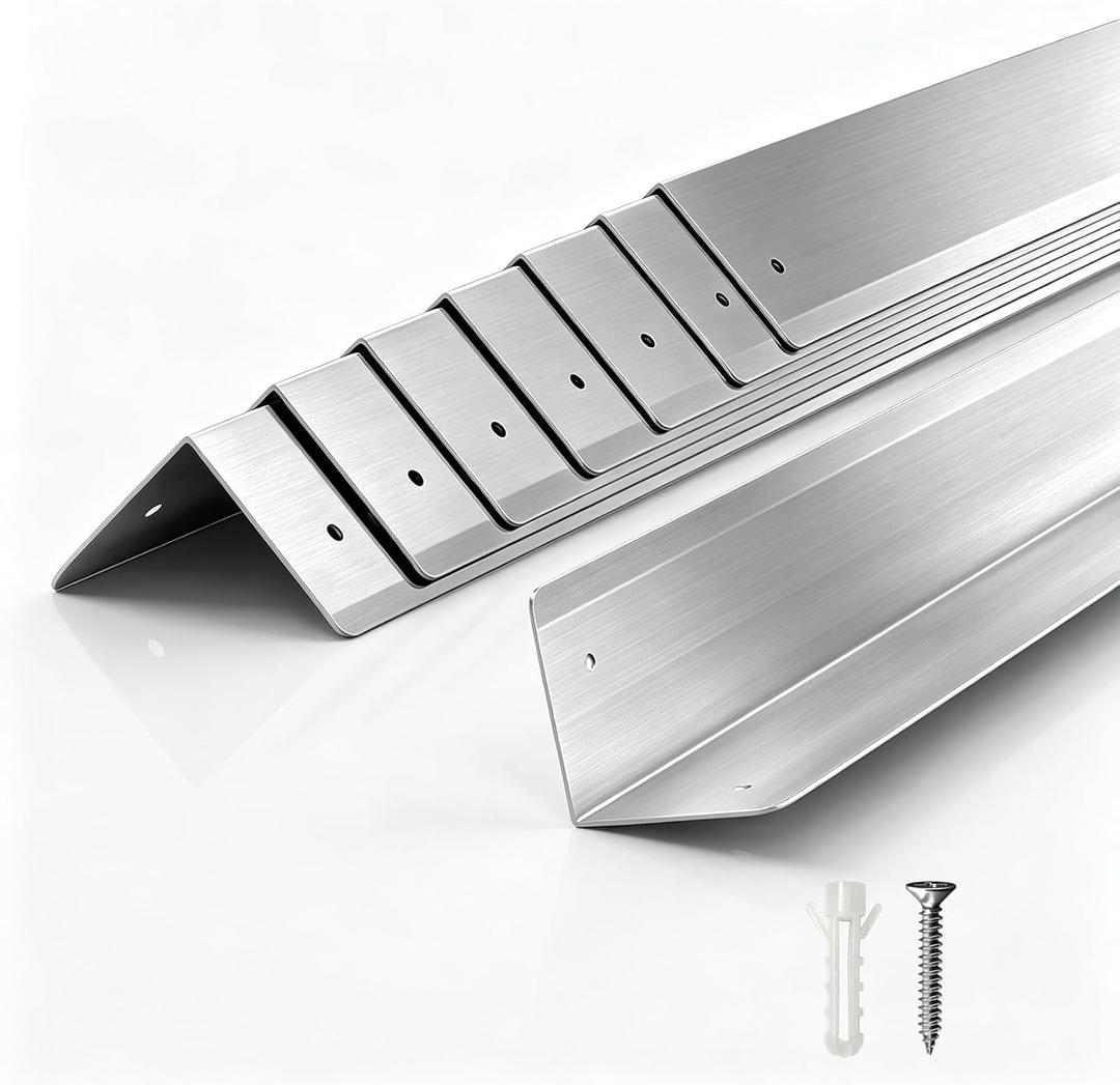 304 Stainless Steel Wall Corner Protector, 48x2 in, 8 Pack