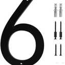 10 Inch Modern House Number 6 Flush or Floating Mount Frosted Matte Black Acrylic Visible Address Number for Home Weatherproof Door Porch Exterior Floating House Easy Installation With Screw Set No.6