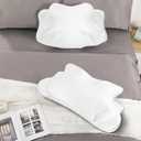 Butterfly Pillowcase for Cervical Pillow, Thickened Soft Fabric, Replacement Cover for Ergonomic Contour Neck Pillow, Zipper Closure, Machine Washable, White Pillowcase Only