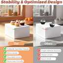 6Pcs Buffet Risers with Mini Sign and Maker, Acrylic Food Risers for Buffet Table, White Food Display Stands for Party, Collectibles Jewelry Display Stand, Acrylic Boxes Nesting Risers(10",9",8",7",6",5")
