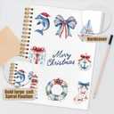 WUCHJ Coastal Beach Christmas Notebook, Ocean Nautical Merry Christmas Journal Gifts for Women, Xmas Holiday Spiral Notebook Journal for Note Taking, 5.5x8.3 Inch