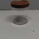 1 PC Small Glass Storage Jars with Airtight Lids, 17 fl oz (500ml) coffee container with Wooden Lid, Glass Pantry Canister for Beans, Rice, Sugar and etc