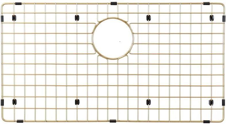 Starstar Sinks Protector Matte Gold 304 Stainless Steel Kitchen Sink Bottom Grid, Rack (30 L x 17 W), Medium