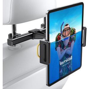 Lamicall Car Tablet Headrest Holder - Car Back Seat Headrest Tablet Mount Stand for Kids, Road Trip Essentials Accessories Gifts, for 2025 iPad Pro 11/13" Air Mini, iPhone, Galaxy Tab, 4.7-13" Devices