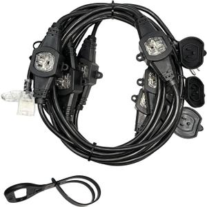 25FT Power Extension Cord 3 Prong, 16 Gauge SJTW 5-15R Cable Male Plug to Female Connector,7 Outlets Multiple Evenly-Spaced Plug,Suitable for Stage Setting or Outdoor,UL Certified Outlet Cable