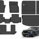 ANBINGO Floor Mats & SeatBack Cargo Liner / CX90 2024-2025 8 Passenger / 2nd Row with Bench Seat / (60/40 Velcro Tape Fixed Backmats) TPE 3 Rows Waterproof Car Mat
