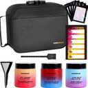 Carbon Lined Bag with Combination Lock, Airtight Glass Jar & UV Protection Glass, Moisture-Proof Travel Organizer for Coffee, Tea, Large Capacity Storage Case (Black Combo)